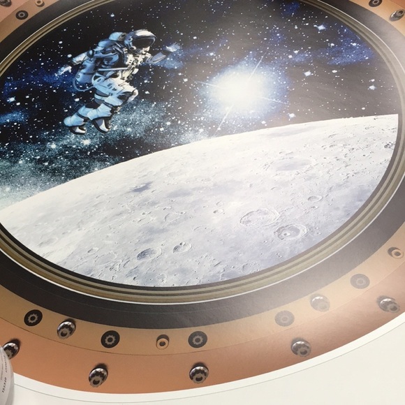 Astronaut in space on moon wall decor decals 3x - Picture 5 of 13